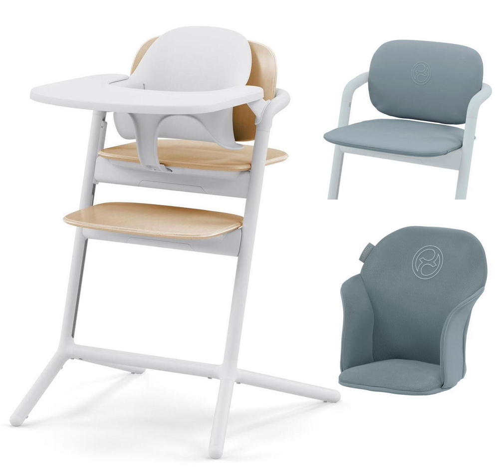 Стульчик для кормления Cybex Lemo 4 в 1 с мягкими чехлами Comfort Inlay Sand White/Stone Blue