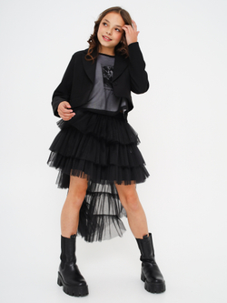 Футболка с сеткой укороченная, белая