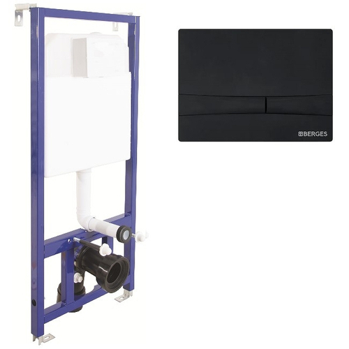 Система инсталляции BERGES NOVUM кнопка L5 Soft Touch черная 040255