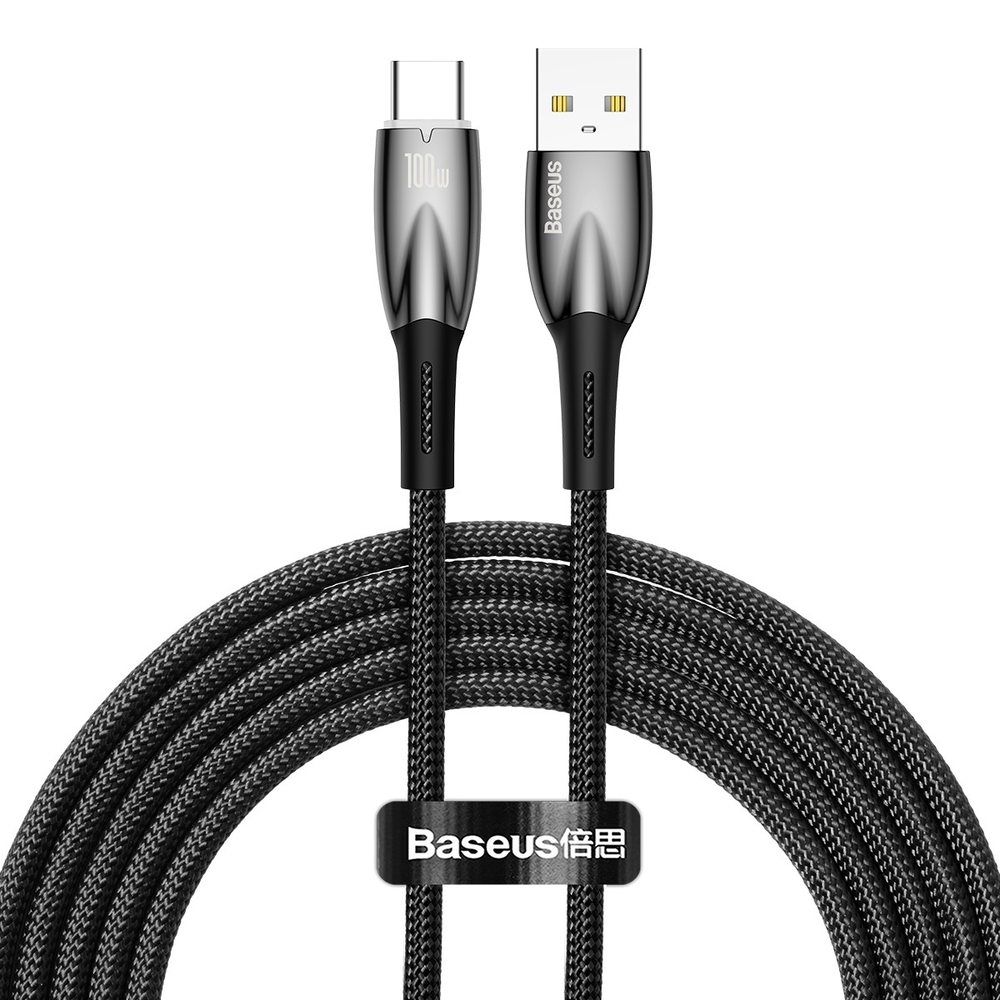 Type-C Кабель Baseus Glimmer Series Fast Charging Data Cable USB to Type-C 100W 2m - Black