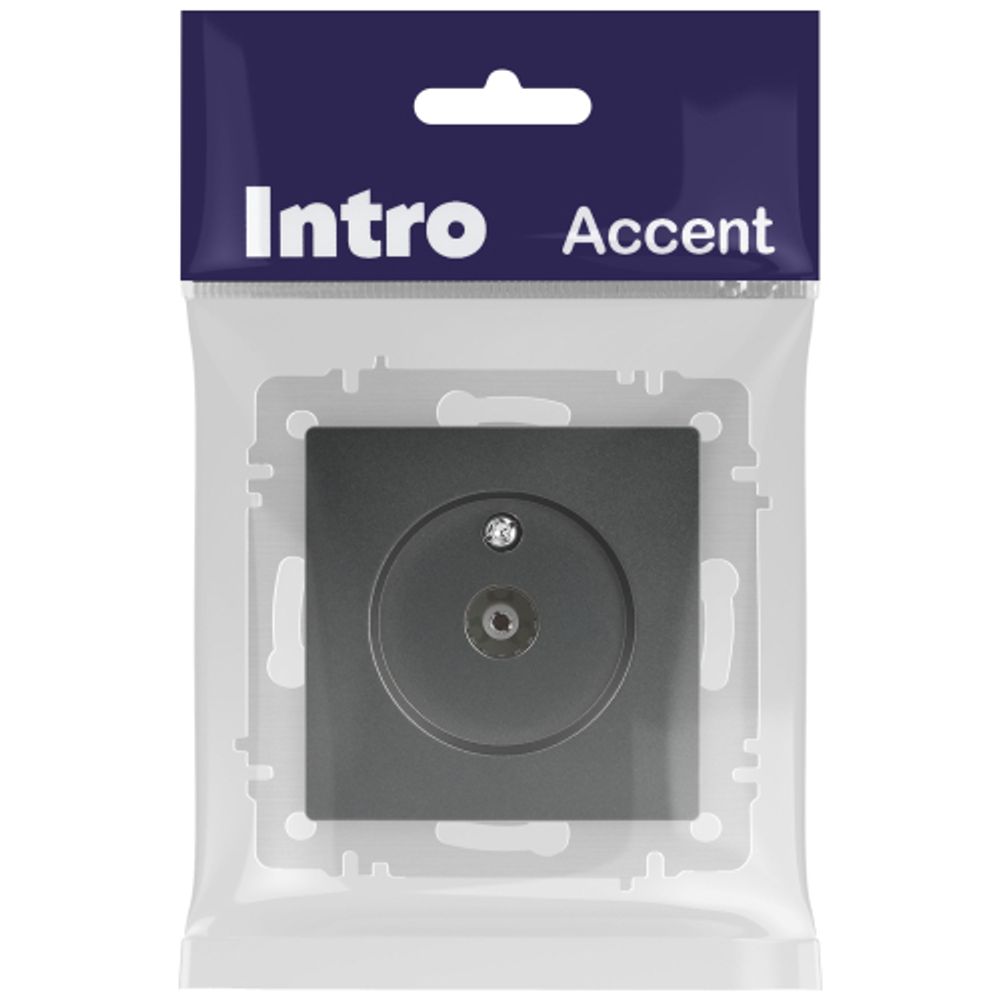 Розетка Intro Accent 6-301-07 TV одиночная, IP20, СУ, графит