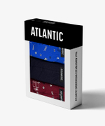 Мужские трусы шорты Atlantic, набор из 3 шт., хлопок, небесно-голубые + темно-синие + винные, 3MH-188