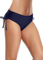 Темно-синие женские плавки с утяжкой по бокам (Размер: XS) (Цвет: темно-синий)