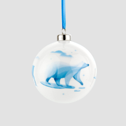 Набор из 3 елочных шаров Farforite «Мишки на севере» в подарочной коробке