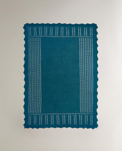 Zara Home плед детский из хлопка, синий, 70x100 см