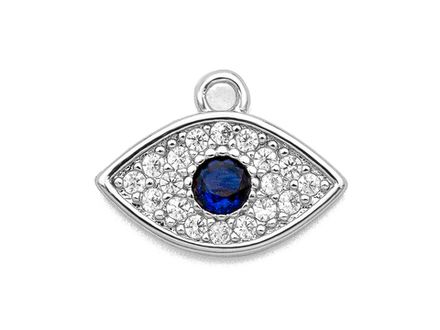 Подвеска "Глаз" 8мм, с кристаллом и стразами