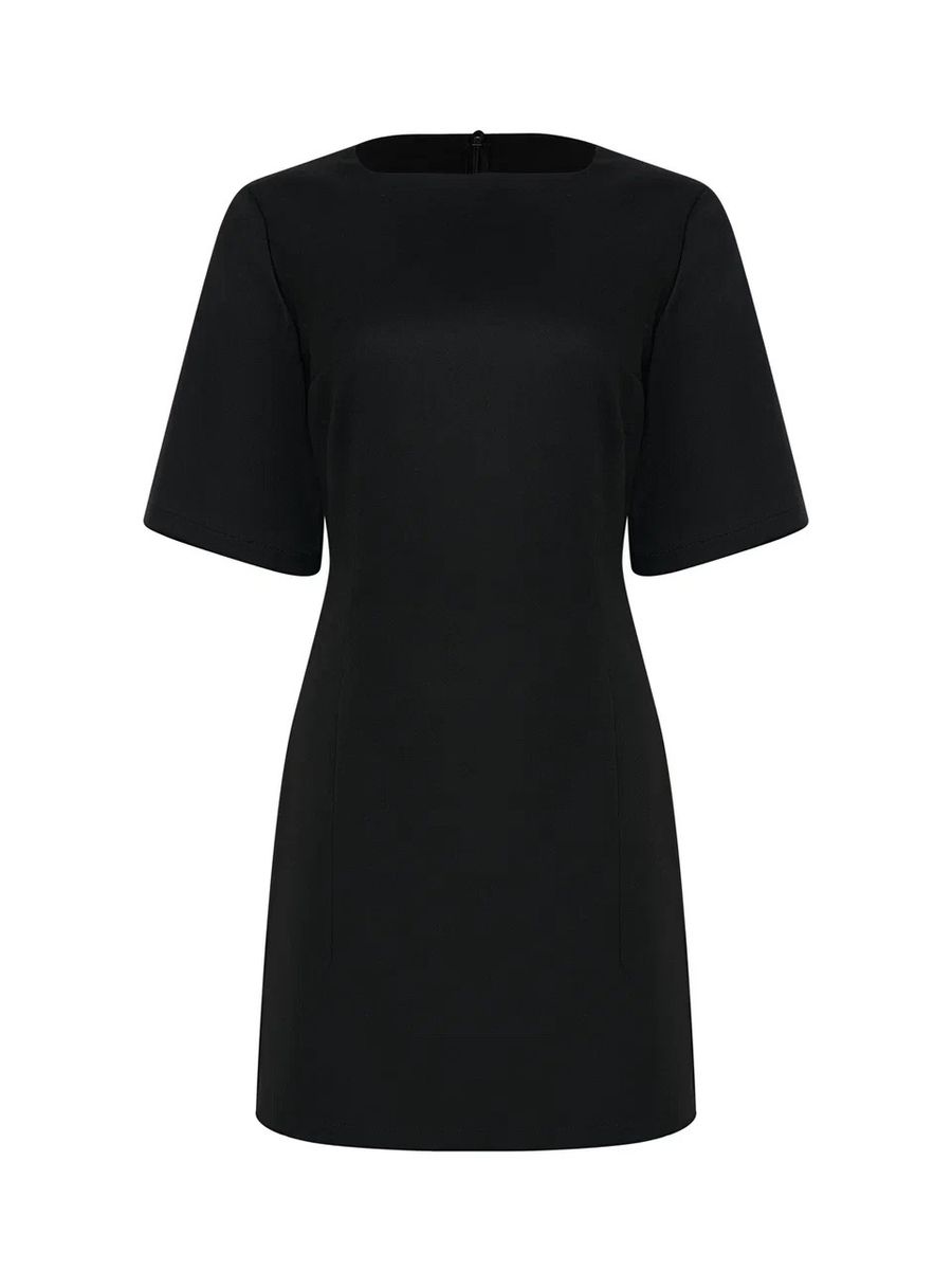 Платье с коротким рукавом мини черное