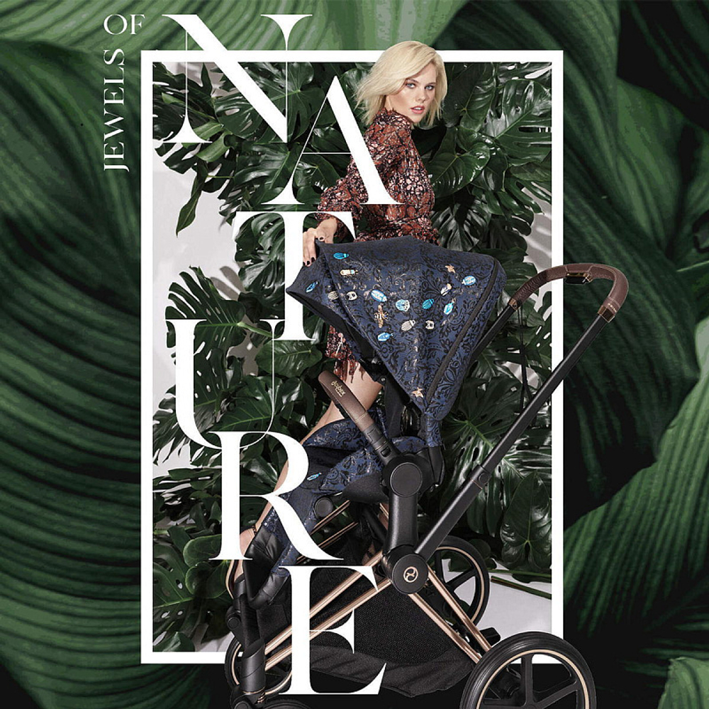 Коляска 2 в 1 Cybex Priam IV Rosegold Jewels of Nature