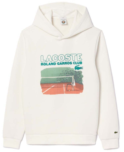 Мужская теннисная кофта Lacoste Edition Roland Garros Club Hoodie - белый