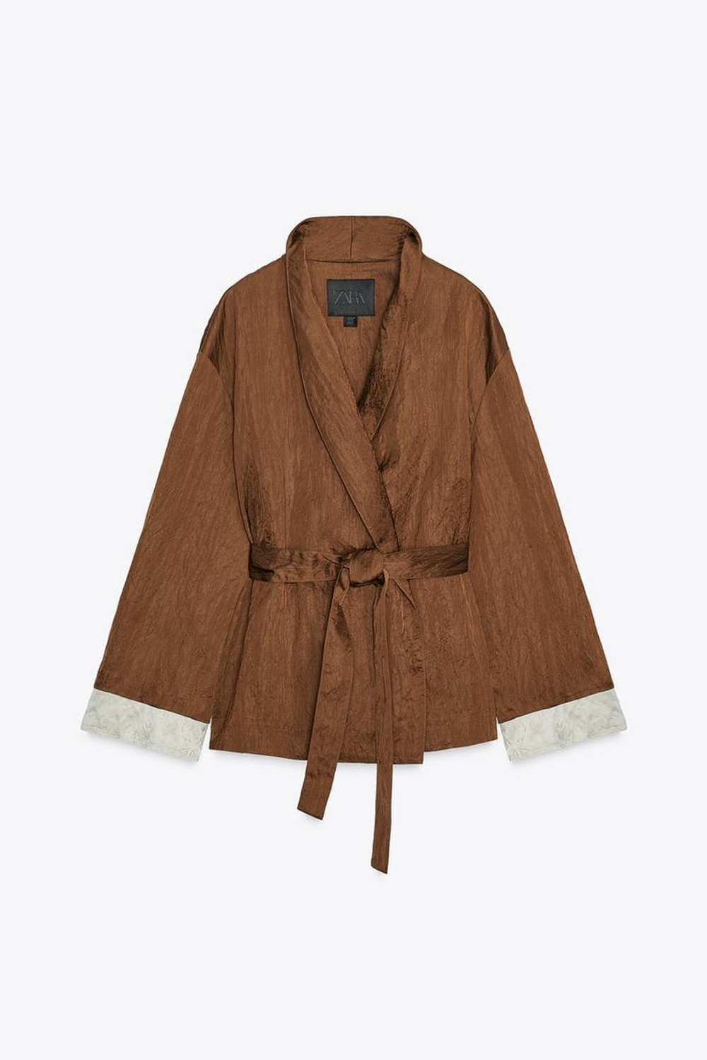 ZARA ЖАККАРДОВЫЙ ЖАКЕТ-КИМОНО — ZW COLLECTION, МЕДНЫЙ