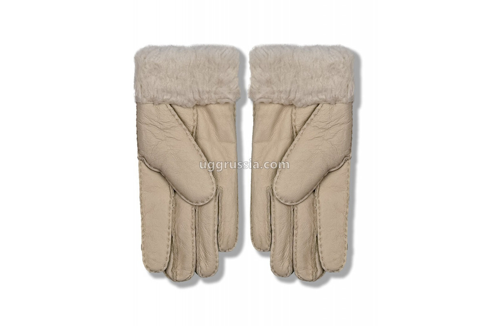 UGG Перчатки Кожаные Женские Серые