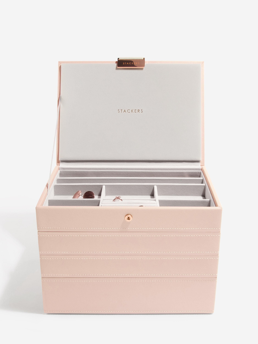 Органайзер для украшений и часов Stackers Classic Jewellery Box, 4 секции - Burgundy (Burgundy / бордовый / Burgundy / 600 / 700 / Органайзер-косметичка с крышкой)