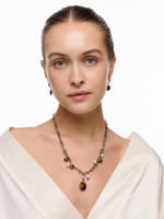 Серьги "Amour" silver с тигровым глазом