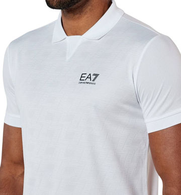 Мужское теннисное поло EA7 Man Jersey - белый