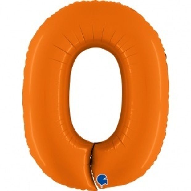 G Шар 40'' / 102 см "Цифра 0" Оранжевый Сатин (БГ-60)