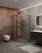Душевой уголок Cezares Molveno 90x120 RH-1-120/90-C-GM-IV стекло прозрачное/профиль матовая оружейная сталь