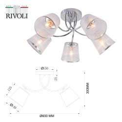 Люстра Rivoli Shirley 9167-305 5 х Е27 60 Вт модерн | Rivoli