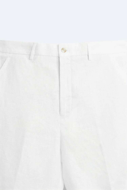 ZARA ШОРТЫ ИЗ 100% ЛЬНА, БЕЛЫЙ