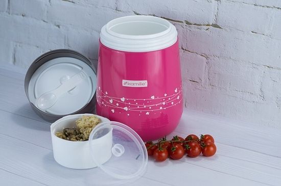Термос пищевой 1400 мл. со стеклянной колбой Kamille KM-2022 пластиковый корпус