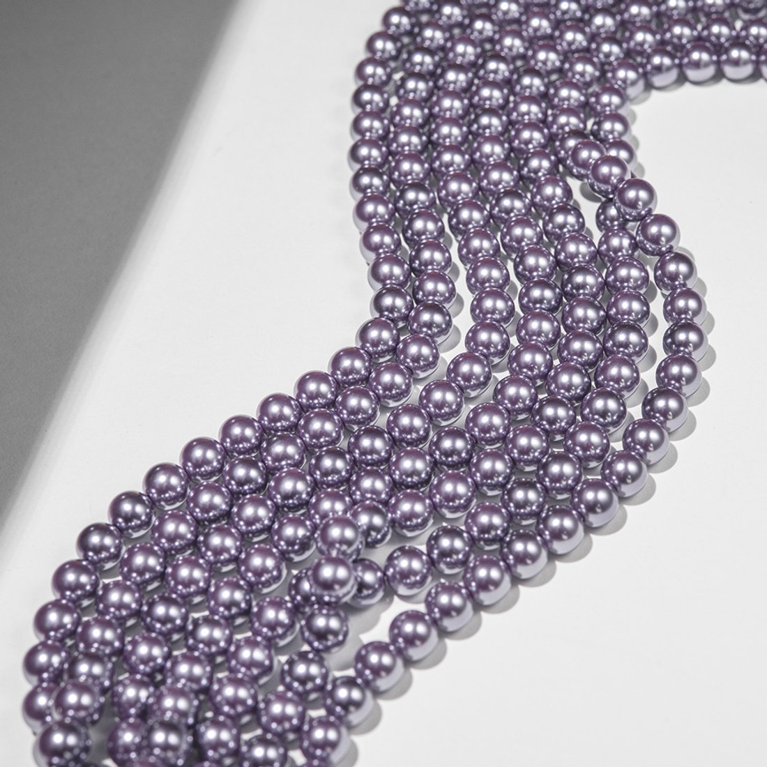 Хрустальный жемчуг, оттенок "PurpleAsh", шар 8мм, улучшенное покрытие