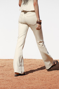 ZARA ДЖИНСЫ Z1975 FLARE С ВЫСОКОЙ ПОСАДКОЙ, ПЕСОЧНЫЙ