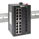 Промышленный неуправляемый коммутатор U-8GX/SFP-16GT, 8 портов 1000Base-X SFP, 16 портов 10/100/1000Base-T(X) RJ45, монтаж на динрейку TSX EKF