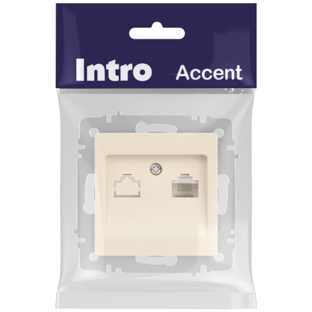 Розетка Intro Accent 6-303-02 информационная RJ45 IP20 СУ слоновая кость | Intro