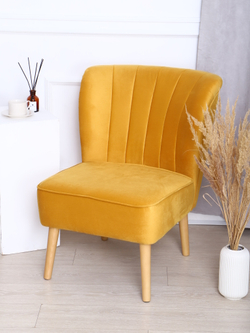 Кресло "Donatello" антивандальный велюр горчичный/натурал