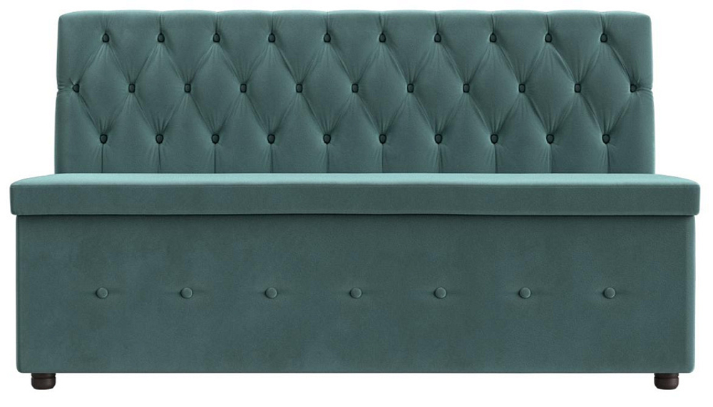 Диван кухонный прямой Вента, Бирюзовый, Велюр, 108761