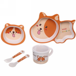 Набор детской посуды из бамбука 5 предметов «Щенок»