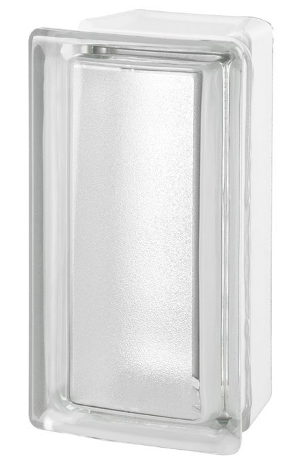 Стеклоблок половинка бесцветный Арктик для радиусных стен Vitrablok Allbend 19х9х8см.