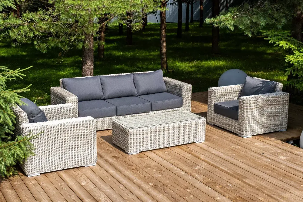 "Боно" лаунж-зона из искусственного ротанга, цвет бежевый