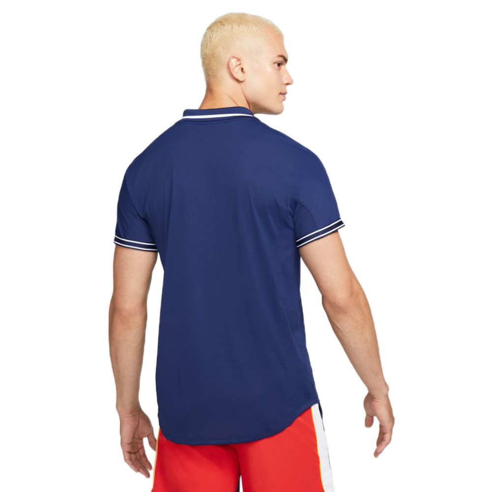 Мужское поло теннисное Nike Court Dri-FIT Adv Slam Polo M - binary blue/binary blue/white
