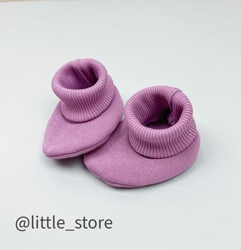 Пинетки "Simple" из футера с начесом, Лиловые