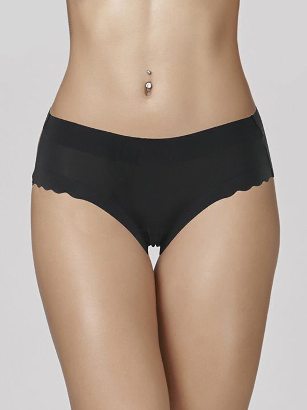 Бесшовные трусики-слипы со средней линией талии (Размер: L) (Цвет: бежевый)