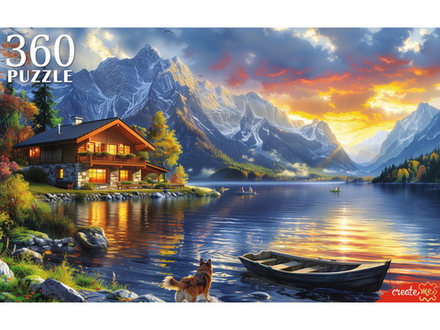 Пазлы 360 элементов 500*340мм. "Вечернее озеро на закате"