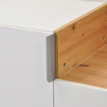 Парящий белый комод Меламин 3 двери со столиком, 150х42х80 см, белый/артизан