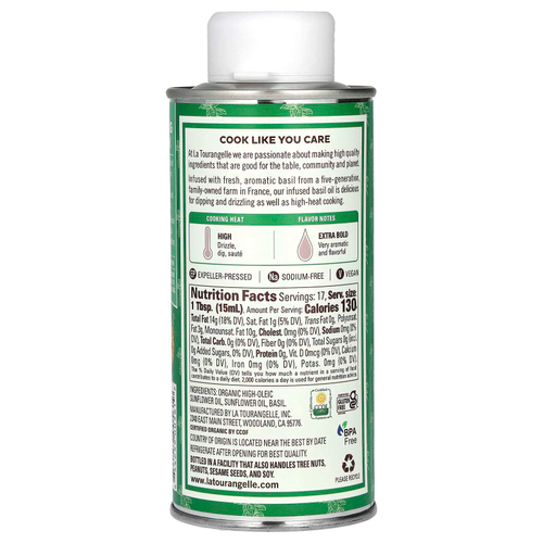 La Tourangelle, базиликовое масло, 250 мл (8,45 жидк. унции)