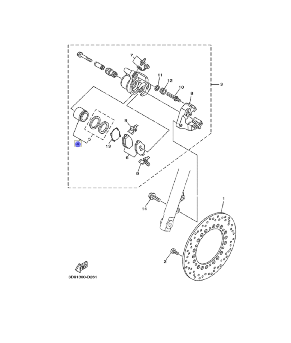 Поршень тормозного суппорта 5VL-W0057-00-00