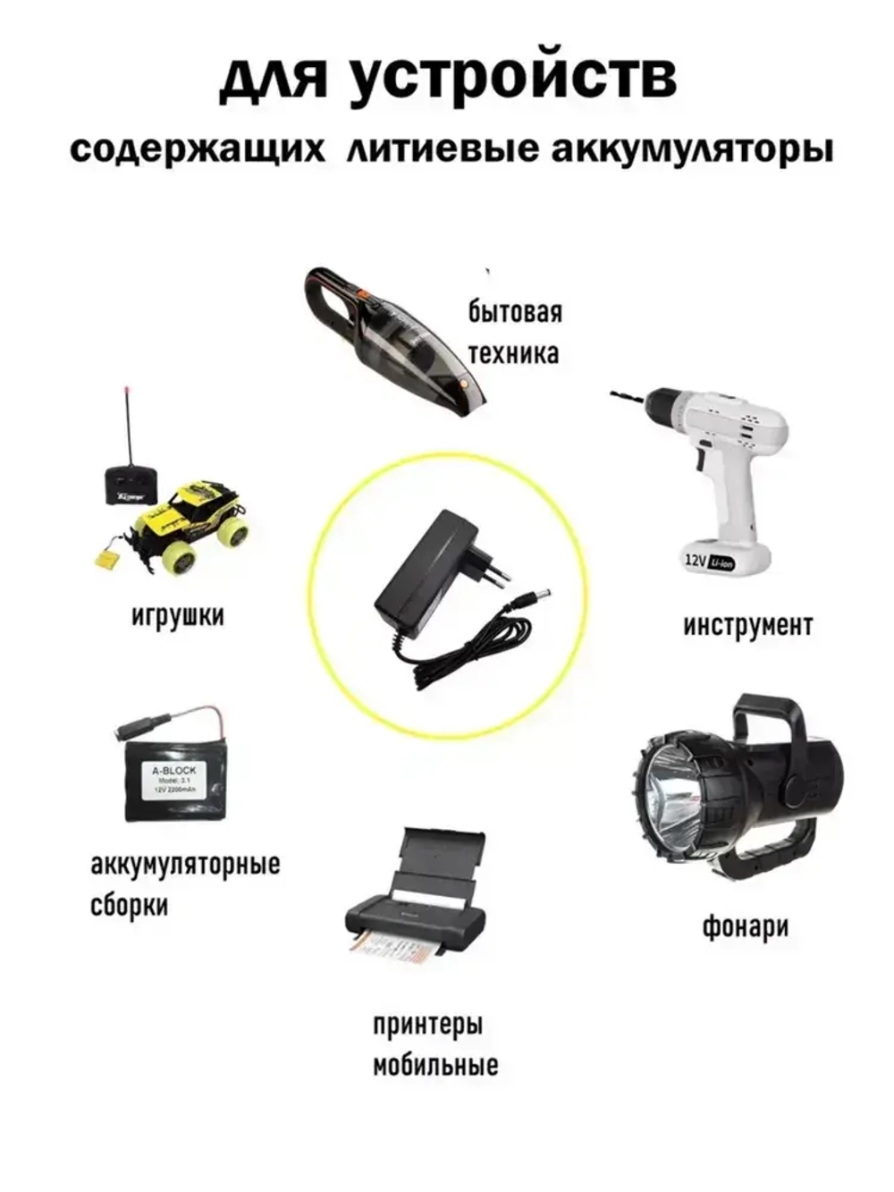 Зарядное устройство 18V-21V 2A для шуруповерта, аккумуляторов Li-ion штекер 5.5 х 2.5 мм