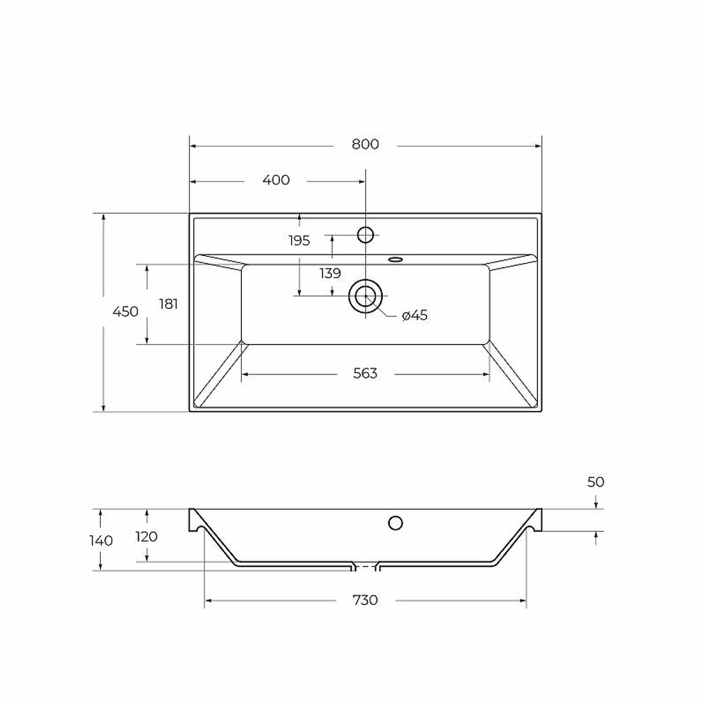 Раковина BelBagno 80 BB800/450-LV-ART-AST-NERO Черная матовая