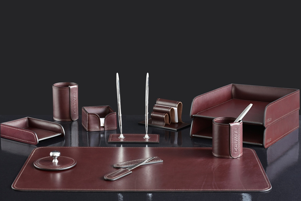 Набор настольный 11 предметов из кожи Bologna цвет Brown