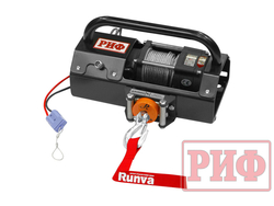 Лебёдка переносная РИФ 2500A c малой площадкой и проводами (в сборе) стальной трос