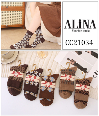 Женские классические плотные хлопковые носки - 10 пар