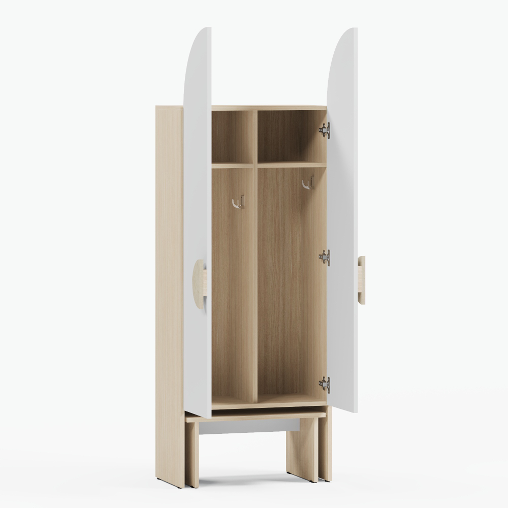 Детский шкаф Гарди 1 со скамьёй серия СКАНДИК