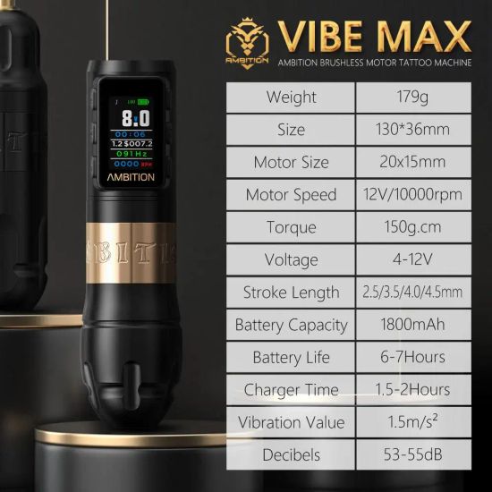 Ambition "VIBE MAX" (беспроводная машинка для профессиональной татуировки)