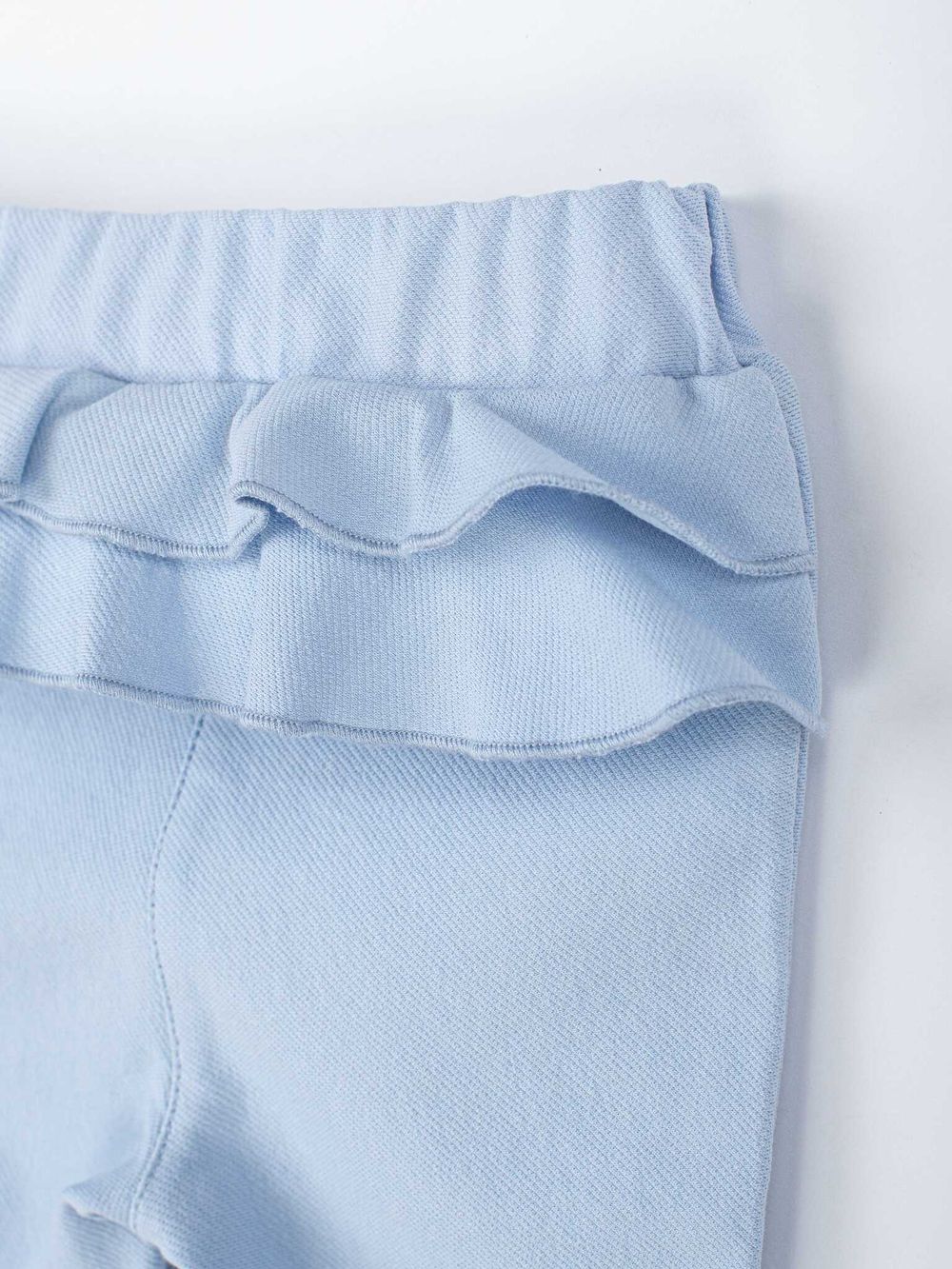 Брюки из джинскота с рюшей "Голубые" 0+