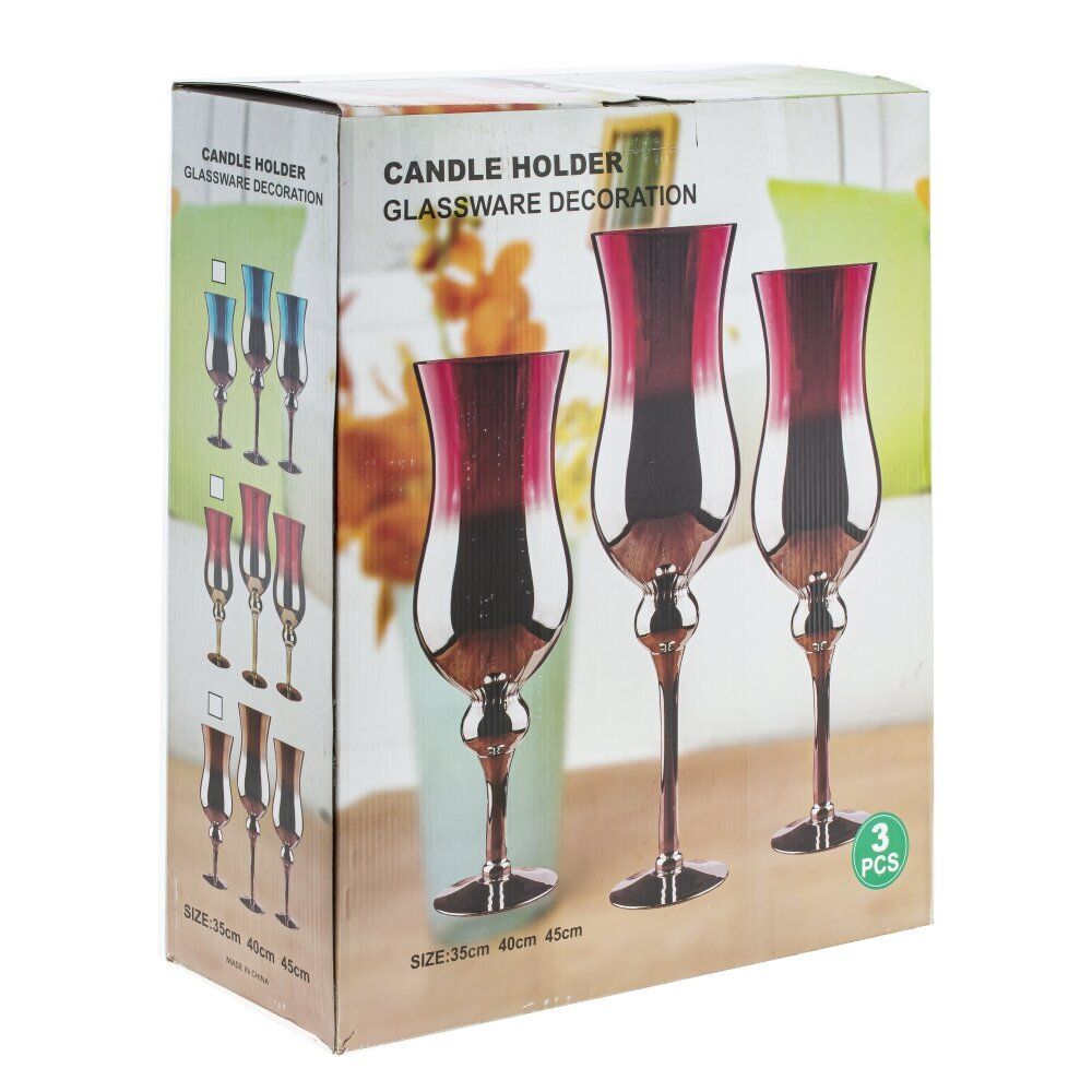 GAEM Набор из 3-х подсвечников, L37 W13 H45 см