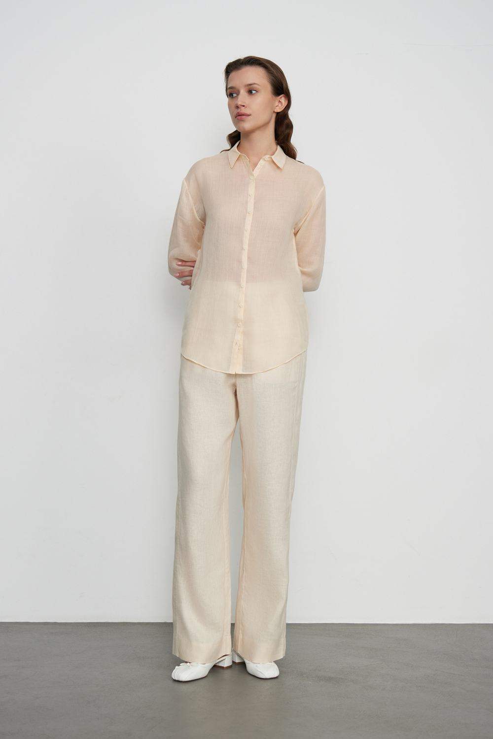 Рубашка SHADE молочного цвета