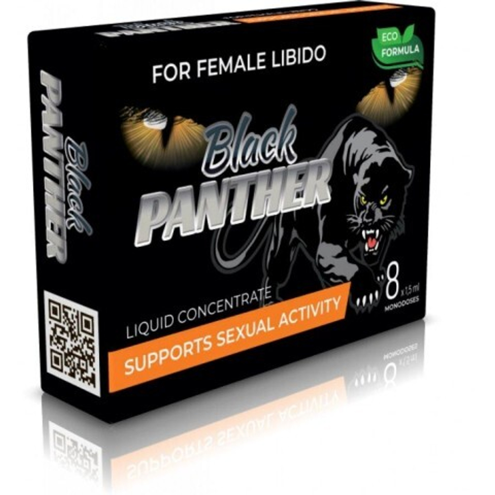 Концентрат пищевой Black PANTHER для женщин, на основе растительного сырья, 8 монодоз по 1,5 мл